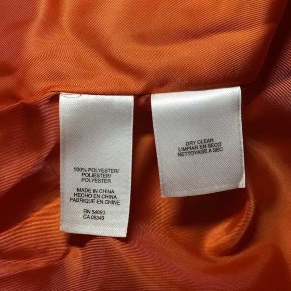 Nine West Women’s Orange Quilted Peplum Jacket Size Small Two Front Pockets - Picture 6 of 7